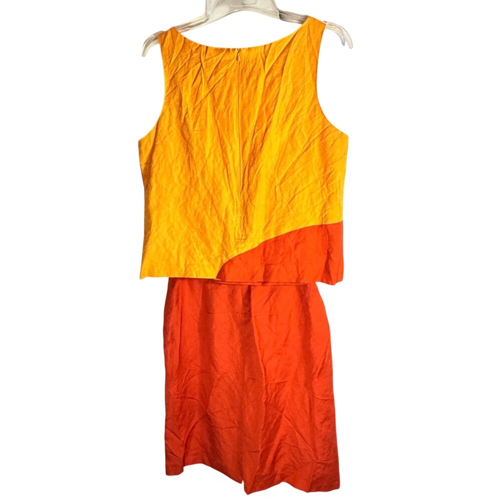Vintage Harve Bernard Collection Vibrant Orange Yellow 2 pc skirtset size‎ 14/12